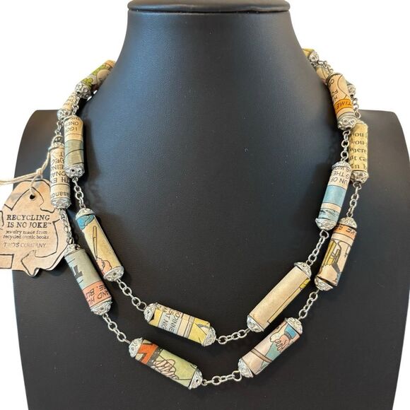 Awesome & Unique Paper Necklace made from Comic Books, - Picture 1 of 5